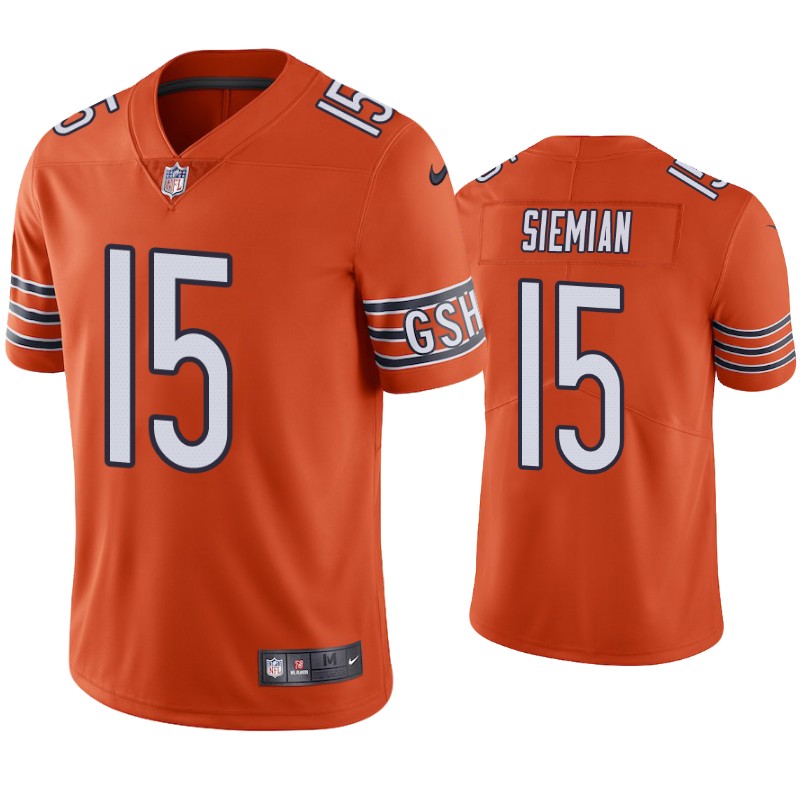 Men's Orange Chicago Bears #15 Trevor Siemian Vapor untouchable Limited Stitched Jersey